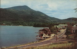 Blue Mountain Lake and Town Postcard