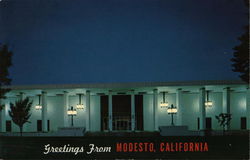 Modesto-Stanislaus Public Library Postcard