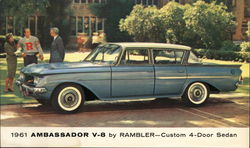 1961 Ambassador V-8 by Rambler - Custom 4-Door Sedan Cars Postcard Postcard Postcard