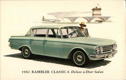 1962 Rambler Classic-6 Deluxe 4-Door Sedan Cars Postcard Postcard Postcard