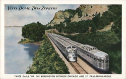 Vista Dome Twin Zephyrs Postcard