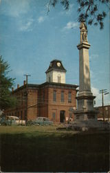 Macon County Courthouse and Confederate Monument Franklin, NC Postcard Postcard Postcard