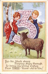 Two Kids and a Sheep Postcard