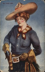 A Cowgirl with Her Gun Cowboy Western Postcard Postcard