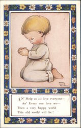 Small Child Kneeling and Praying Postcard