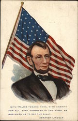 Abraham Lincoln Portrait with Flag Presidents Postcard Postcard