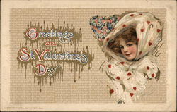 Greetings on St. Valentines Day Women Postcard Postcard