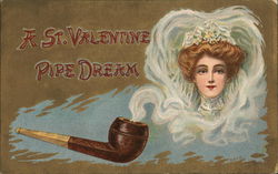 Image of a Bride out of Pipe Smoke Women Postcard Postcard