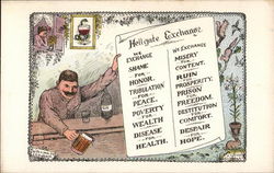 "Hellgate Exchange" - Anti-Alcohol Ink Drawing by S. O. Hunert Poems & Poets Postcard Postcard