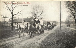 U.S. Infantry Wagon Train on the Hike Postcard