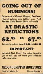 Advertisement for Ground Gripper Shoestore Advertising Postcard Postcard