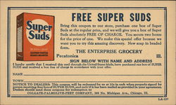 Advertisement for Free Super Suds Advertising Postcard Postcard