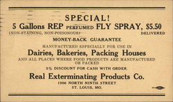 Advertisement for Real Exterminating Products Co. Postcard