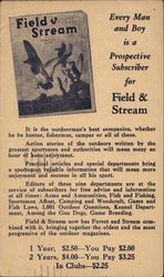 Advertisement for Field & Stream Magazine Postcard