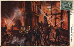 "Fighting The Flames" - A Great City Fire Postcard