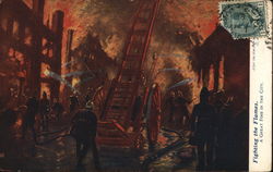 "Fighting The Flames" - A Great Fire In The City Tuck's Oilette Series Postcard Postcard