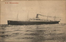 The S. S. Minnewaska at Sea. Boats, Ships Postcard Postcard