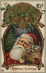 Santa with a Bag of Presents Santa Claus Postcard Postcard