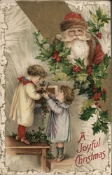 Santa and Two Children Postcard Postcard