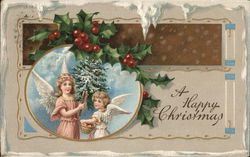 A Happy Christmas Angels Postcard Postcard