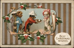 Dogs Dressed Up for Christmas Postcard