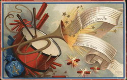 Yankee Doodle Came to Town - A Drum and a Trumpet Postcard