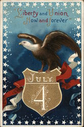 "Liberty and Union Now and Forever" 4th of July Postcard Postcard