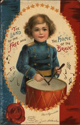 A Boy Playing a Drum Postcard