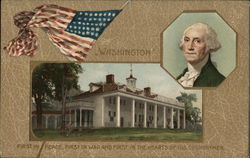 George Washington, Mount Vernon, and U. S. Flag President's Day Postcard Postcard