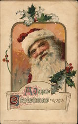 A Picture of Old St. Nick Christmas Postcard Postcard