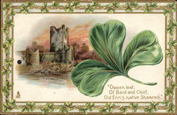 Picture of a Shamrock and a Castle Postcard