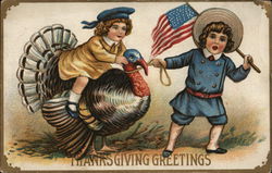 Thanksgiving Greetings Children Postcard Postcard