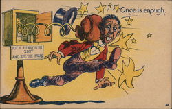 Once is Eenough - A Man Being Punched in the Head Postcard