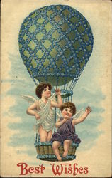 Angels in a Hot Air Balloon Postcard Postcard