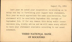 Third National Bank of Rockford Postcard