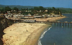 Capitola Beach and Wharf Postcard