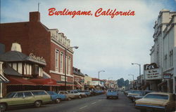 Looking East on Burlingame Ave. California Postcard Postcard Postcard