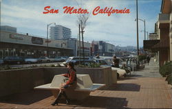 View of Downtown Sidewalks Postcard