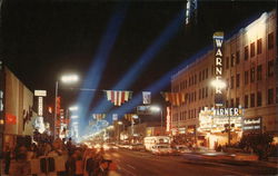 Street View of Movie Premier Night - Warner Bros. Theater Hollywood, CA Postcard Postcard Postcard