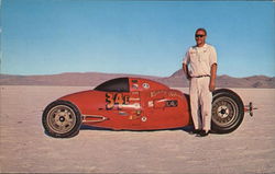 Baby Whale and builder Ron Benham, Bonneville Salt Flats Wendover, UT Postcard Postcard Postcard