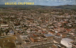 Aerial View of Town Vallejo, CA Postcard Postcard Postcard