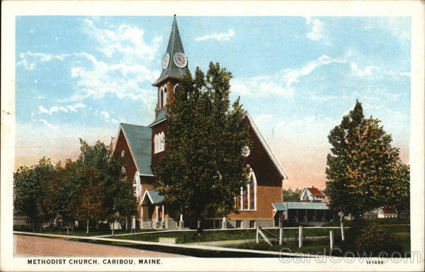 Methodist Church Caribou, ME Postcard