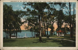 Grounds of Mr. Sidney Smith, Creator of "Andy Gump" Lake Geneva, WI Postcard Postcard Postcard