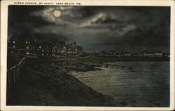 Ocean Avenue By Night Postcard