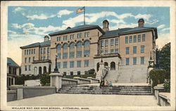 Wallace Way and High School Postcard