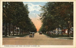 Strong Avenue, East From Vine Street Elkhart, IN Postcard Postcard Postcard