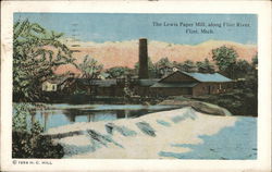 The Lewis Paper Mill, Along Flint River Michigan Postcard Postcard Postcard