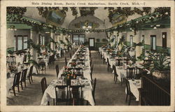 Main Dining Room, Battle Creek Sanitarium Michigan Postcard Postcard Postcard