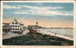 General View, The Beach & Cottages, Looking North From South End Postcard