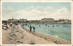 Beach and Bathers York Beach, ME Postcard Postcard Postcard